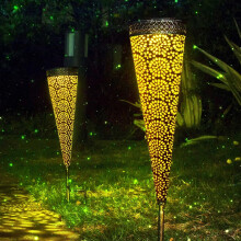 Tuinlantaarns op zonne-energie, decoratieve buitenverlichting op zonne-energie, perfect voor paddecoratie.