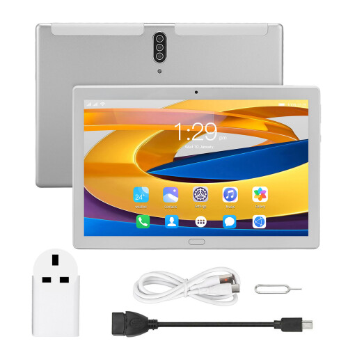 Tablet Android com processador octa-core, tela HD de 10,1 polegadas, bateria de longa duração, Bluetooth, armazenamento expansível, Wi-Fi de banda