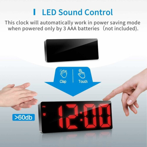 Digital Wall Clock with Bluetooth Sync, Large LED Display, Remote Control, and Auto DST Adjustment, Your Comprehensive Time Management Solution 2
