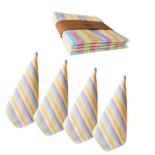 4Pcs Soft Absorbent Cotton Kitchens Towels Quick Drying-style A