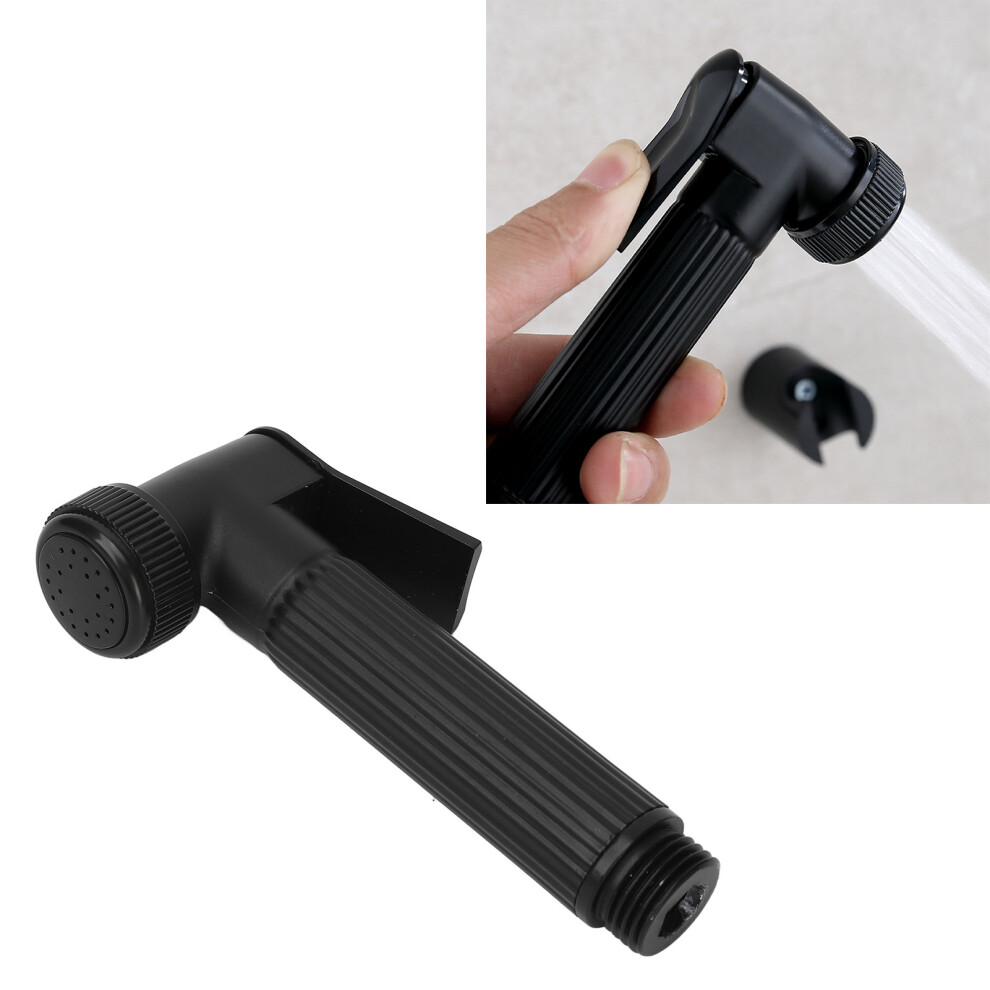 Black Handheld Bidet Sprayer Head, 304 Stainless Steel, Supercharging Press Type 4371369993323