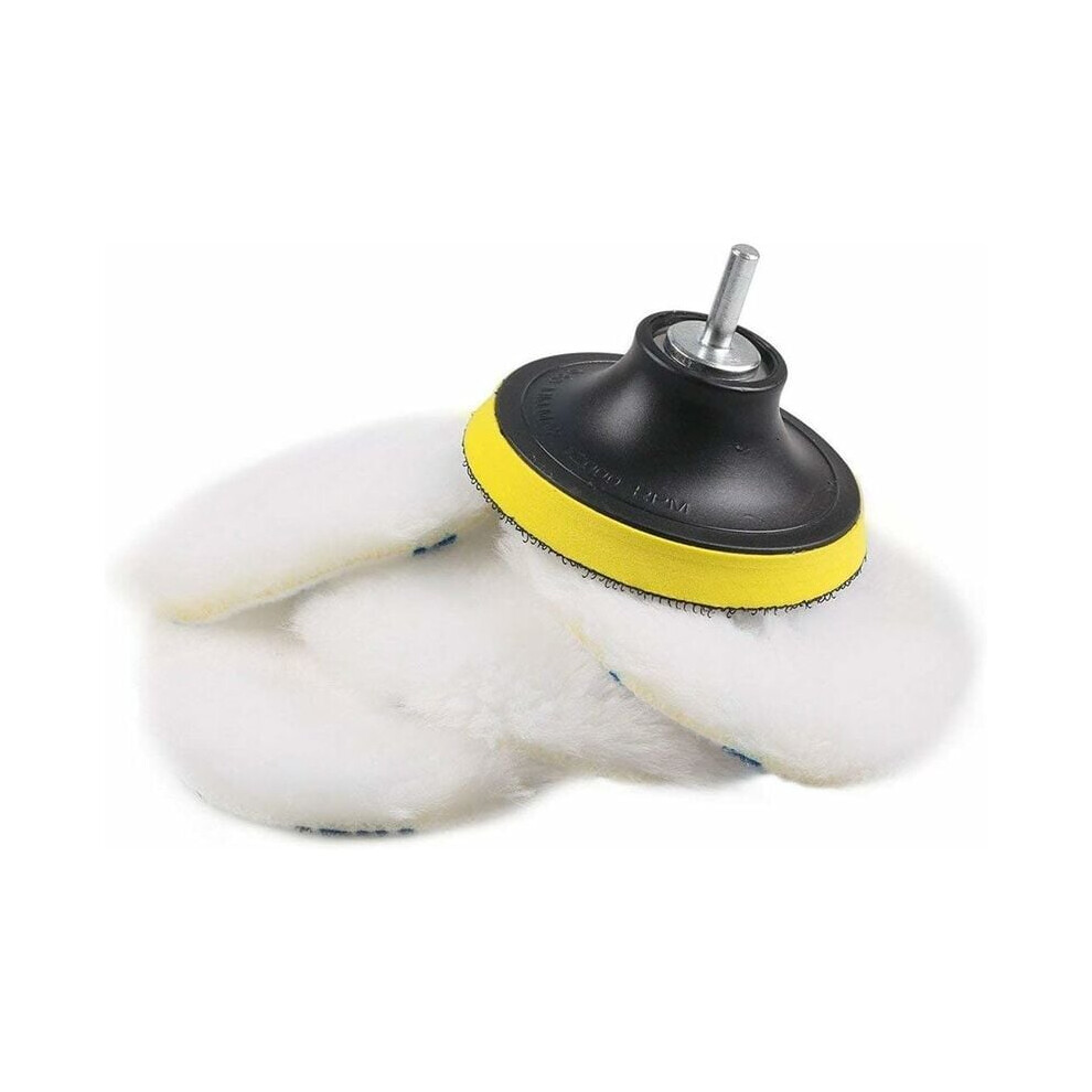 Wool Polishing Buffing Pad, Polishing Buffing Wheel For Drill Buffer With M14 Thread Adapter, Reusable Polishing Pad Universal Fit For Car Polishing 9169997126177