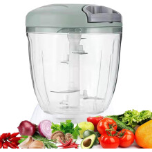 Hachoir à ail manuel pour piments, fruits et épices, lames en acier inoxydable pour un hachage facile et rapide, robot culinaire avec récipient de