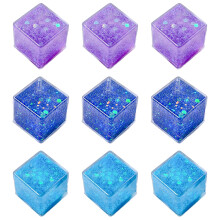 Soft Tpr Material Stress Relief, Enhanced Grip Strength, Effective Anxiety Relief Cube For Busy Lives, Glitter Ice Cube Stress Balls In Various