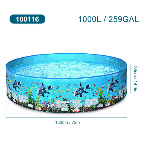 Portable Plastic Swimming Pool - Multiple Sizes & Capacities in Blue 1