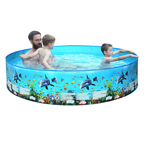 Portable Plastic Swimming Pool - Multiple Sizes & Capacities in Blue 2