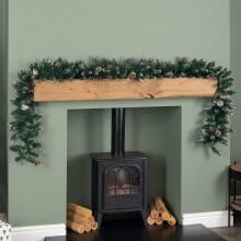 2.7m Green Christmas Garland with Pine Cones and Red Berries