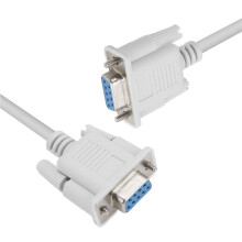 1PC 5ft F / F Serial RS232 Null Modem Cable Female to Female DB9 FTA  Connection 9 Pin Data COM Cable Converter PC Accessory