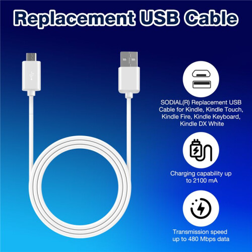 sustitucion de cable USB para ,  Touch,  Fire,  Keyboard,  DX Blanca 2