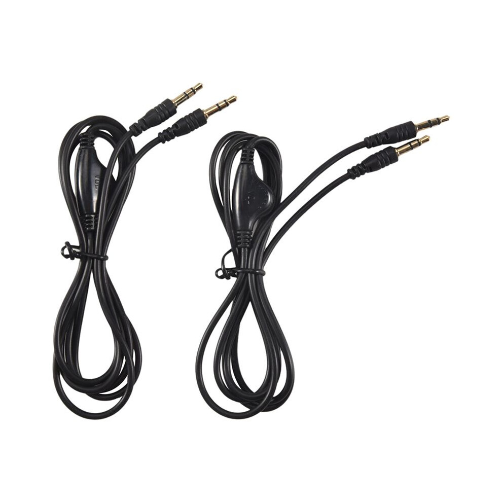 2Pcs 3.5Mm M/M Stereo Headphone Audio Extension Cable Cord With Volume Control Black 4713931808732