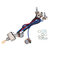 Equipo de ArnéS de Cableado de Fonocapores de Guitarra EléCtrica Lp 2T2V 500K Pots Interruptor de 3VíAs con Enchufe para Doble Bobina Reemplazos de