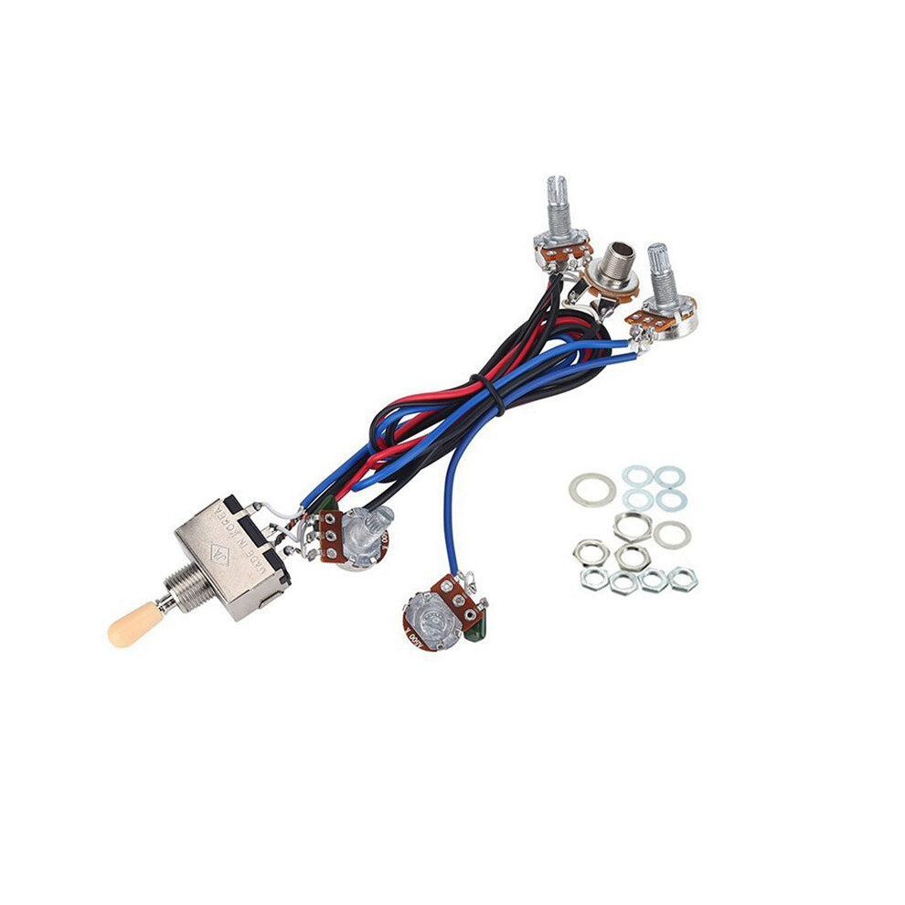 Lp Electric Guitar Pickups Wiring Harness Kit 2T2v 500K Pots 3 Way With Jack For Dual Humbucker Les Pual Style Guitar Replacements, 4711043862581