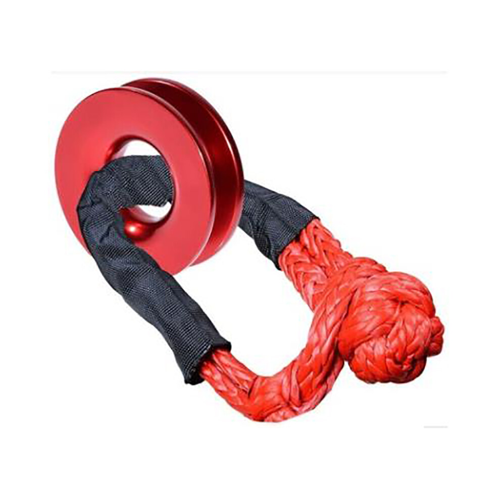 1/2 Inch Synthetic Shackle Winch Rope + Recovery Snatch Ring For Atv Utv Suv Off-Road Towing Truck 4X4 Boat Marine Red 4711479625798
