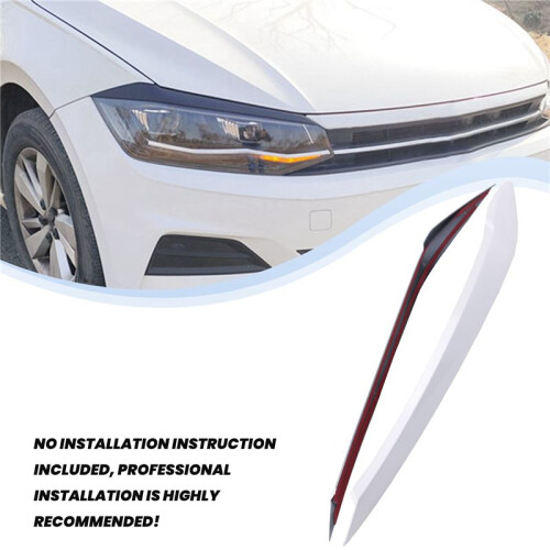 For  2019 2020 2021 Front Headlight Eyelids Eyebrow Trim Sticker White 1