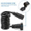 3 Meters 7Pin Trailer Extension Coiled Cable with Trailer Plug Socket Connector, 7 Core RV Electrical Cable Connector 3