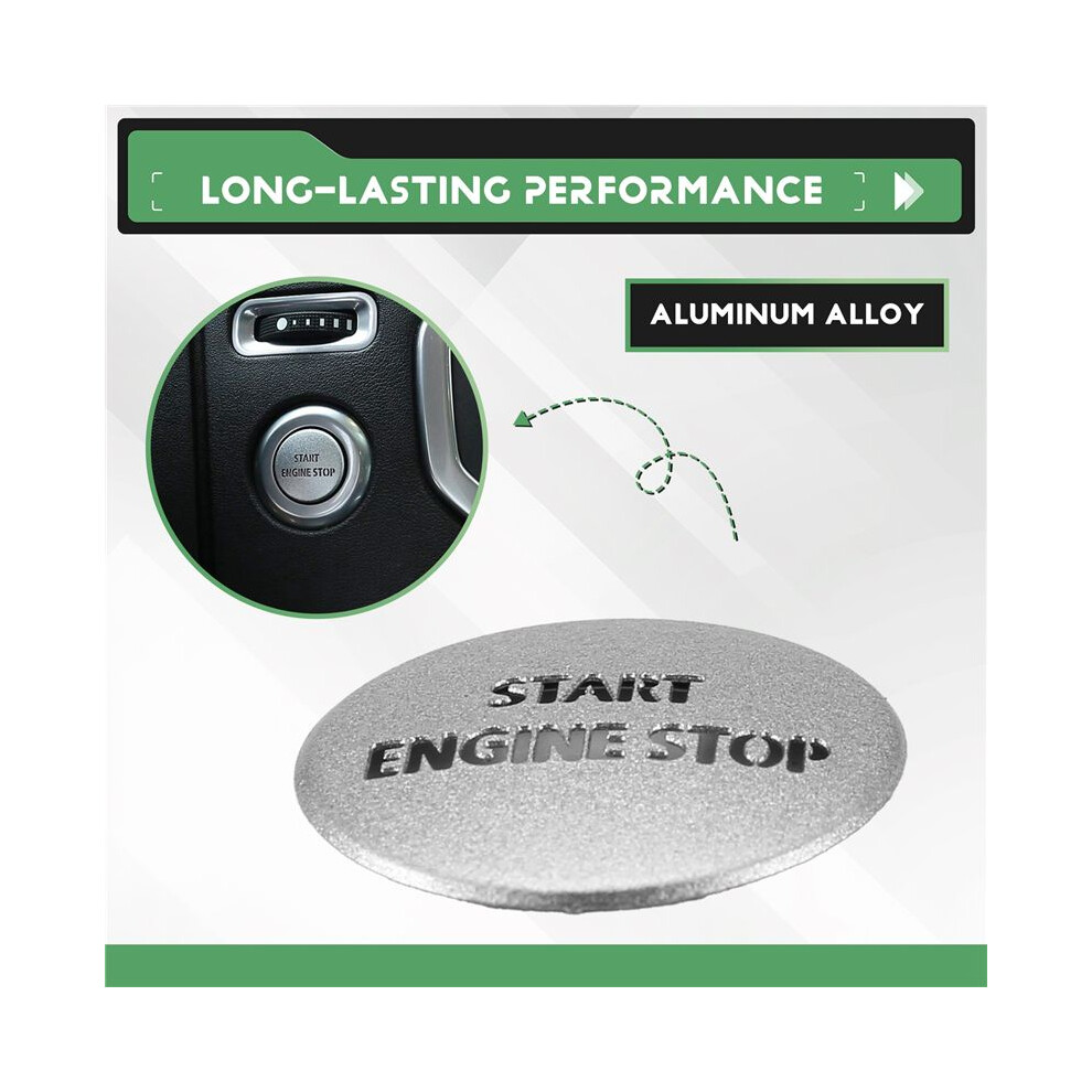 Engine Start Stop Push Button Sticker Cover For Lr4 4 & Sport 2010-2013, Silver 6032421962890