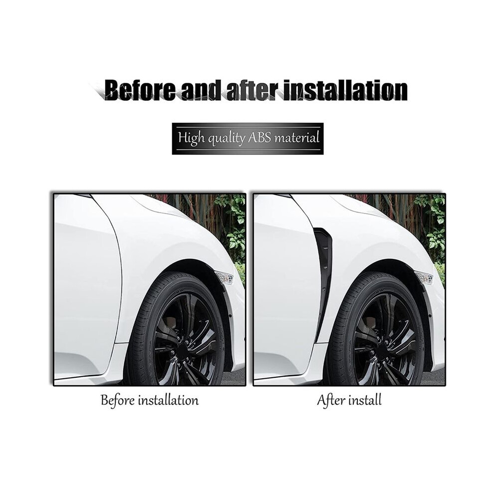 Universal Car Mudguard Side Vent Decorative Stickers, Air Flow Intake Hole Grille Accessories ,Abs Black 6033609882030