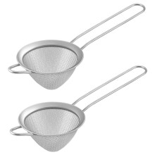 2 Uds Colador de Té de Acero Inoxidable Colador de Malla de Cono CóNico PequeñO para CóCteles Café Jugo Té, Plateado