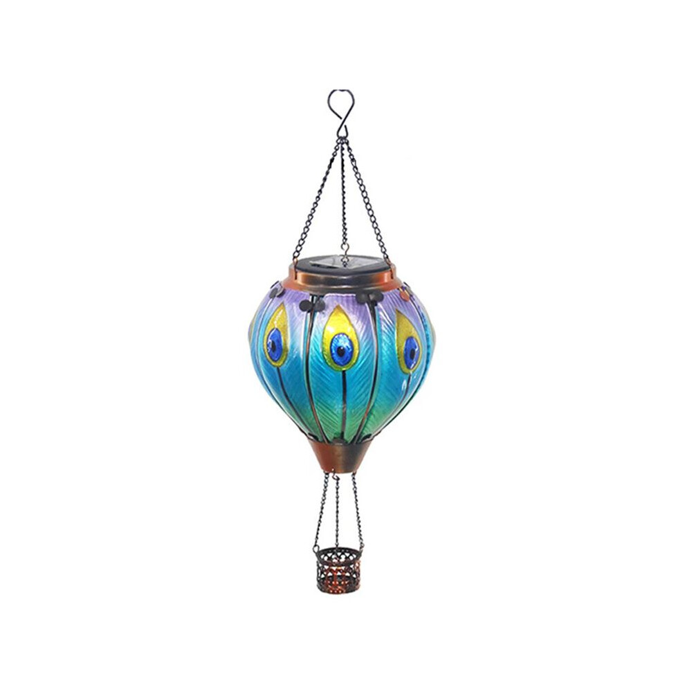 Outdoor Lanterns Hot Air Balloon Solar Lantern With Candle Holder For Garden Decor,Hanging Solar Outdoor Peafowl Light 6032166710183