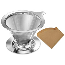 Versez sur un Goutteur de Café, Filtre à Café à Goutte Lente avec 40 Filtres en Papier, Versez sur une Cafetière pour 1 à 2 Tasses D'Infusion