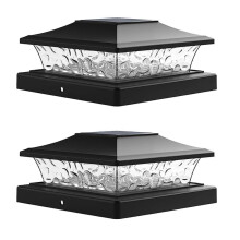 Luci Solari per Pali da Recinzione per Esterni per Pali nel Vinile nel Legno da 5,5x5,5 3,5x3,5 per Decorazioni da Giardino per Patio, Confezione da 2