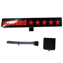 Windshield Electric 5Stars Wanted Car LED Window Stickers Red Light  for JDM Glow Panel Decoration Accessories