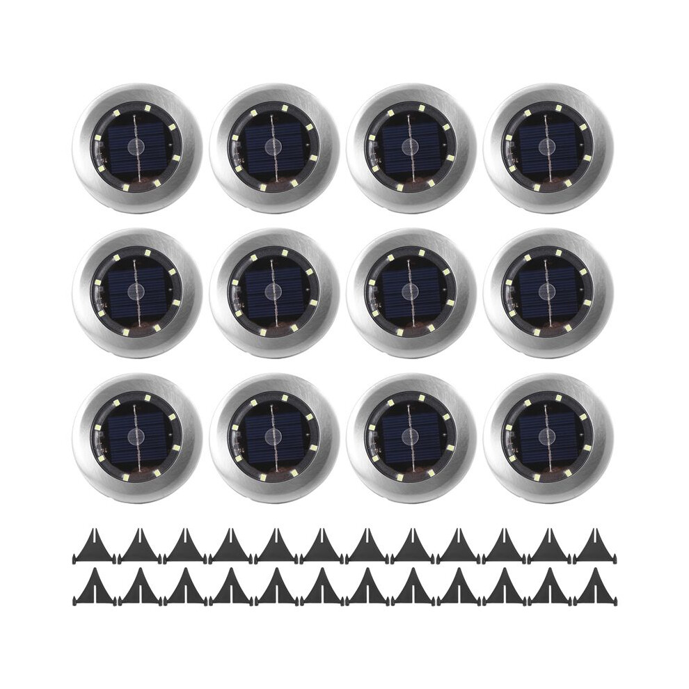 12 Pack Solar Lights Outdoor Garden 8 Led Solar Disk Lights Outdoor Ip65 Waterproof For Garden Pathway Lawn Patio Yard 6032206118443