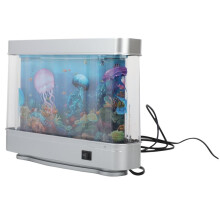 Simulerad Akvariumlampa Akvariumtank Dekorativt Nattljus Virtuellt Hav Dynamisk LED-Bordslampa Rumsdekor UK-Kontakt