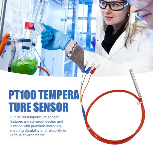 Temperature Sensor PT100 Waterproof Wire Thermal Resistance Silicon Wire Protection Cable 1