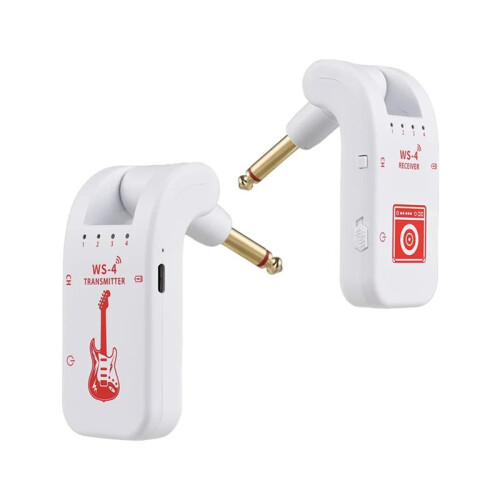 2.4G Wireless Guitar System Rechargeable Guitar Transmitter Receiver 48K/16bit Real- Transmission Rotatable Plug,A
