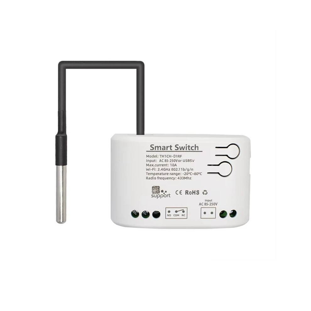 Ewelink App Wifi Temperature 10A Monitoring Thermostat 1Ch Wifi Relay Module Ac 85-250V 6032352836970