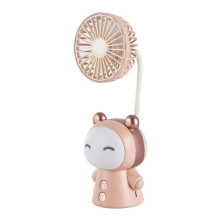Fan Cartoon Portable Fan with Night Light USB Rechargeable Operated Folding Small Fan for Table Study Desk Lamp A