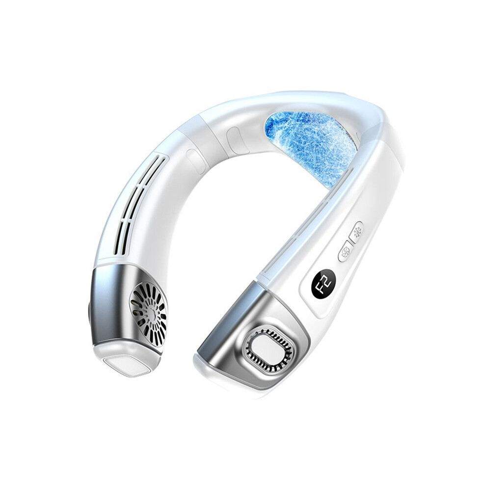 Neck Air Conditioner Fans That Blow Cold Air Cooling Device Wearable Fan,5200Mah Battery Rechargeable Personal Fan White 4712427797321