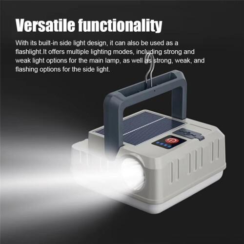 Portable Solar Camping Light Multifunctional Campsite Lantern Waterproof Flashlight Power Bank Functions 1