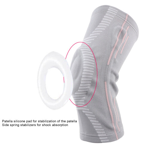Ginocchiera con Para Kneecap, Stabilizzatori Laterali, Grigia, L 2
