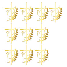 Waterproof Cake Decoration Crossed Doves Cake Insert-Style D