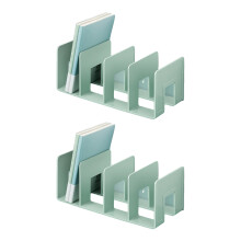 Serre-livres pour étagère 4 sections en acrylique, support-Vert