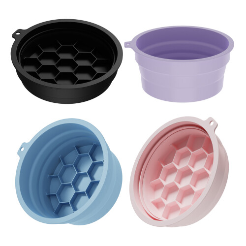 Foldable Ice Facials Washbasin Silicone Face Ice Bath-Purple 1