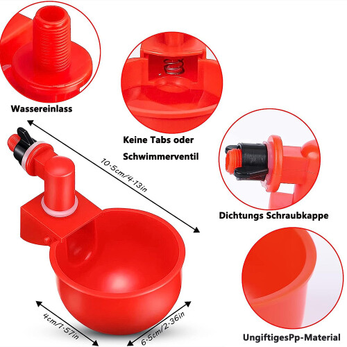 Smart Poultry Water Management, Automatic Chicken Waterer Cups With Gravity Fed System For An Uninterrupted Clean Water Supply 1