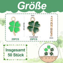 Schmuckbastel-Anhänger mit Glücksblattmotiv, personalisierte Geschenke mit langlebigem Design, Emaille-Kleeblatt-Anhänger (vierblättrig) in