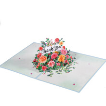 Carte de vœux artistique, bouquet de fleurs avec souvenir durable, design unique en papier à déplier pour de multiples occasions, cadeau