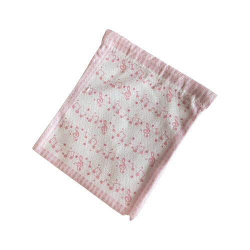Strawberry Cosmetic Bag Drawstring Makeup Bag Musical Notes-02