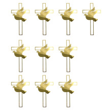 Religious Doves Crossed Cake Toppers Plastic Decoration-Style A