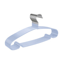 Pakket van 10 stevige plastic kleerhangers antislip-Blauw