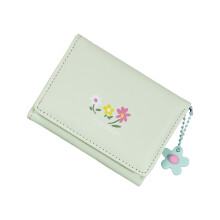 Change Purse Wallet Floral Print Short Purse Card Holder-Green