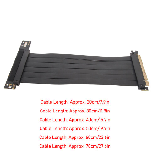 PCIE 3.0 x16 Riser Cable 50cm Flexible PCIe Extender Card Black 1