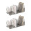 2Pcs Clear Acrylic Bookend for Shelf 4 Compartments Book-Clear 1