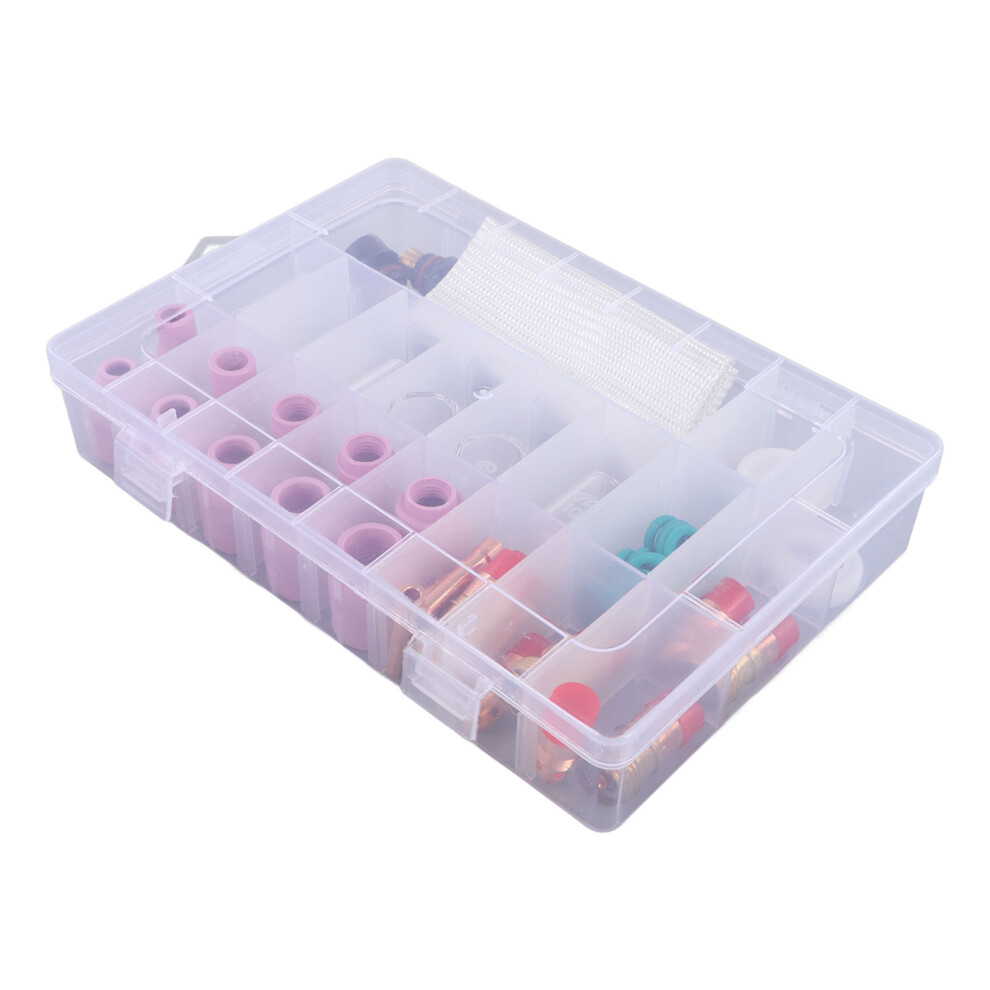 Tig Welding Torch Parts Kit 56Pcs Ceramic Nozzles & Glass Cups For Wp17 18 26 4941370013329