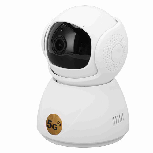 5G HD 3MP Wireless Camera with Night Vision, Speaker, 128G Support, White