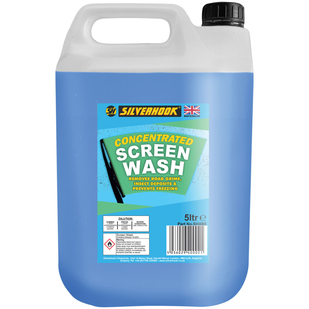 Silverhook Shxb5 Concentrated All Seasons Screen Wash 5 Litre 5036029400021